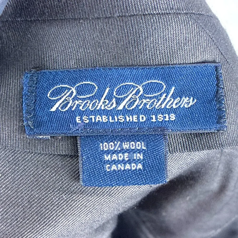Brooks Brothers Pants Mens 36x32 Gray Houndstooth Wool Pleated Preppy Luxury
